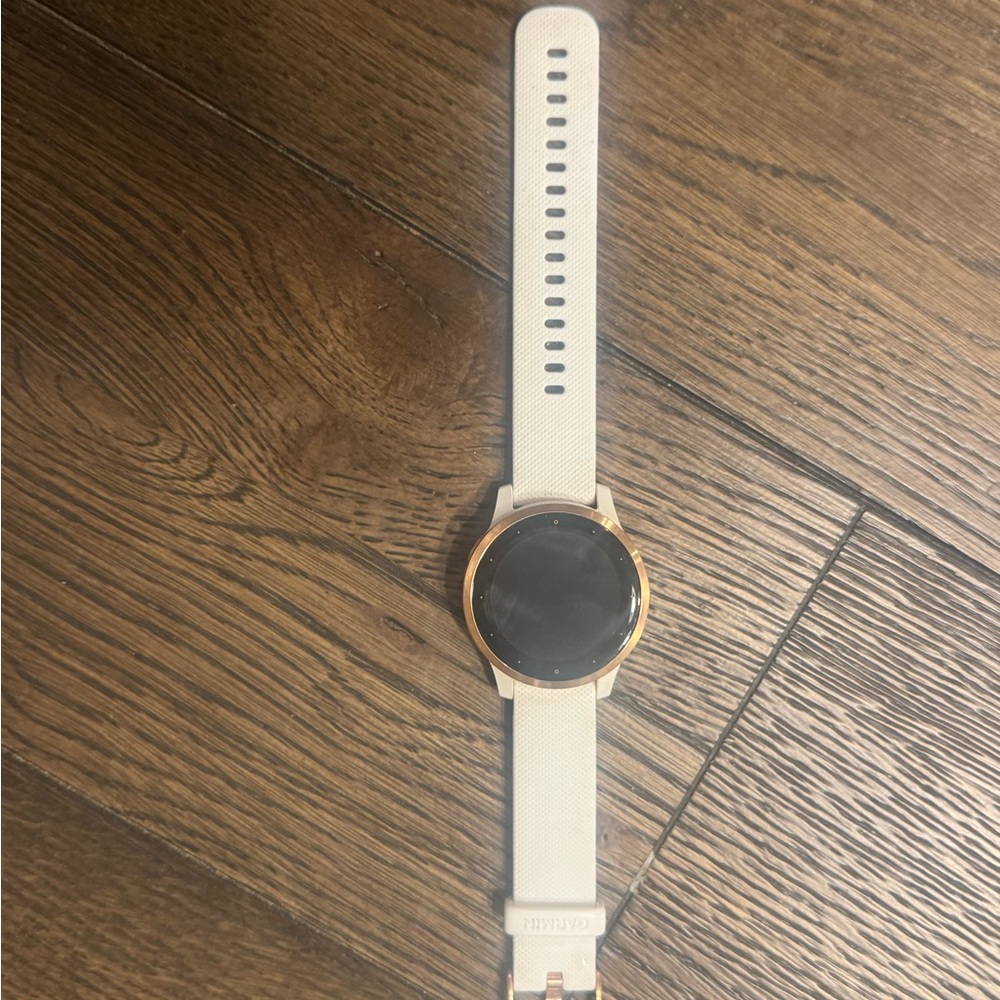 Garmin Rose Gold Bezel with White Strap Smartwatch